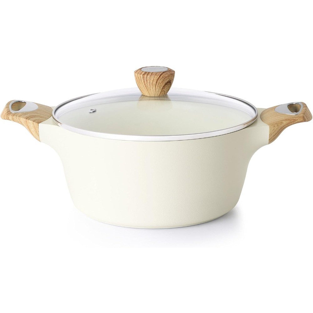 Multi Size White Non-Toxic Soup Casserole Pot Induction Safe Stew Pasta Pan