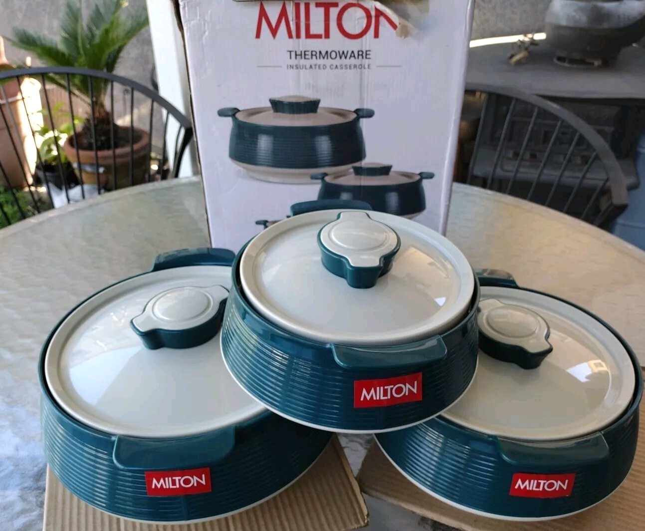 Milton Venice Thermoware Insulated Inner Steel 3-Piece Casserole Set Hot & Cold