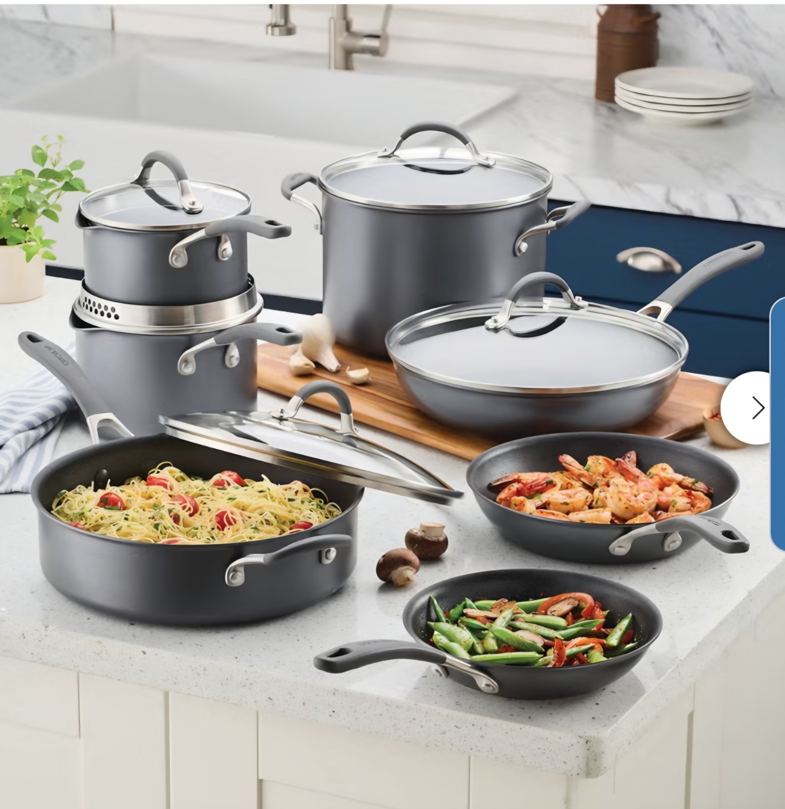 Circulon A1 Series with Scratchdefense Cookware Set, 12 Piece, Graphite, Display