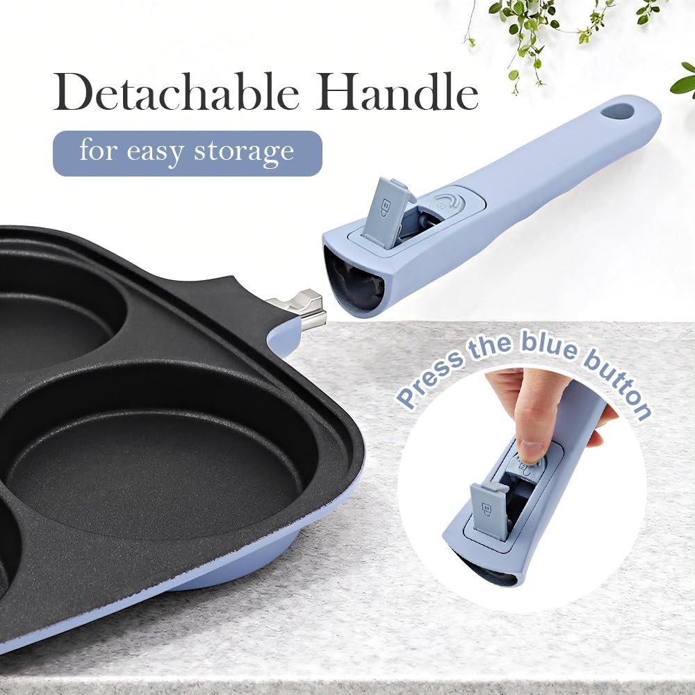 2-Piece Frying Pan Set, 10.2 Inch Nonstick Griddle Pan and Large 4-cup Egg Pa…