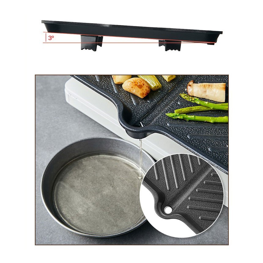 Square Korean BBQ Grill Pan 13in Non-Stick Aluminum Plate PFOA Free Korea Made