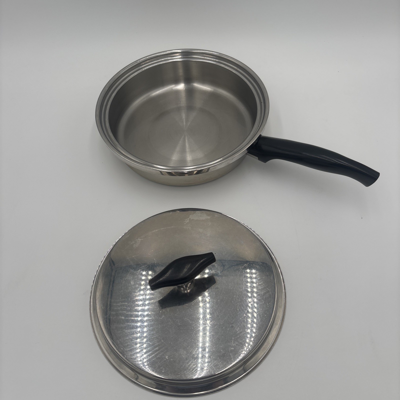 VINTAGE Kitchen Craft 1.5 Qt 9″ 5 Ply Multi-Core Stainless Saucepan/Skillet