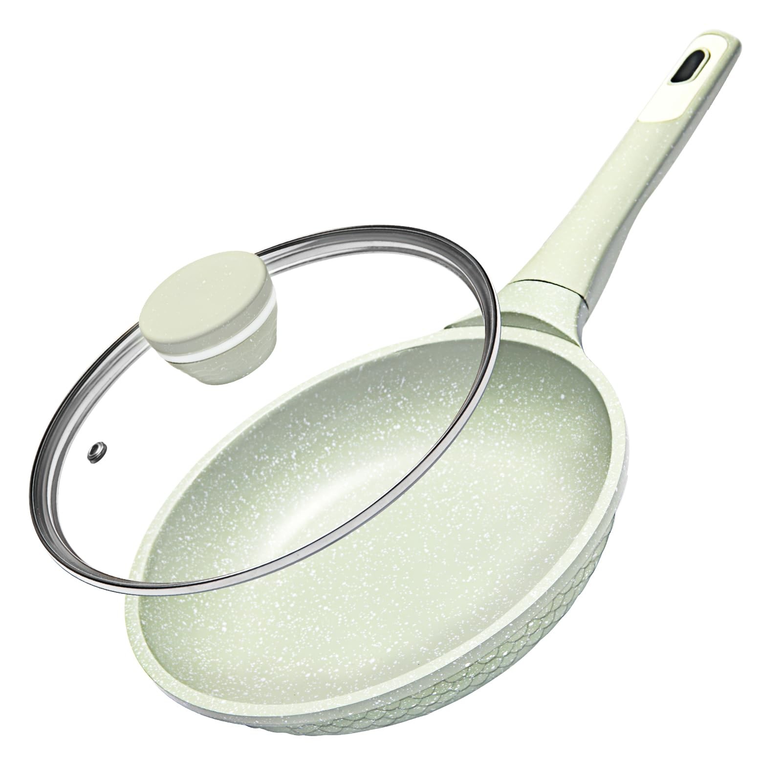 8″ Nonstick Frying Pan w/ Lid Omelette Egg Skillet PFOA Free All Stovetop