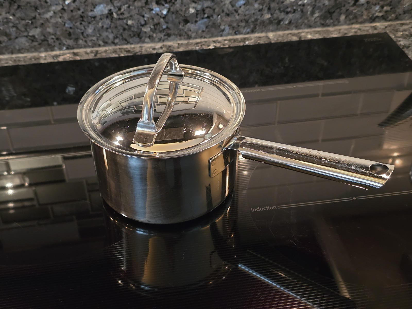 Vintage 80s Cuisinart Commercial 1.5 QT Saucepan Lid Copper Core Made in France