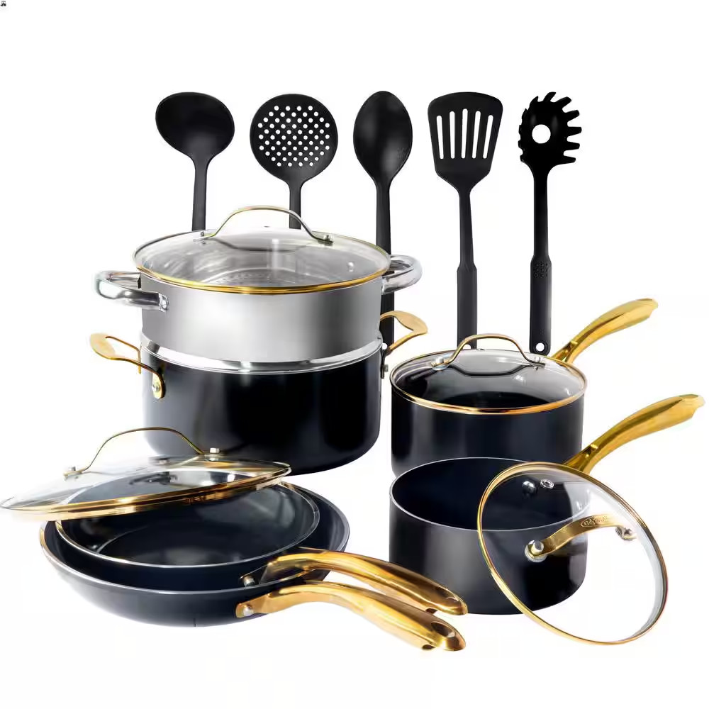 Natural Collection 15-Piece Aluminum Ultra Performance Ceramic Nonstick Cookware