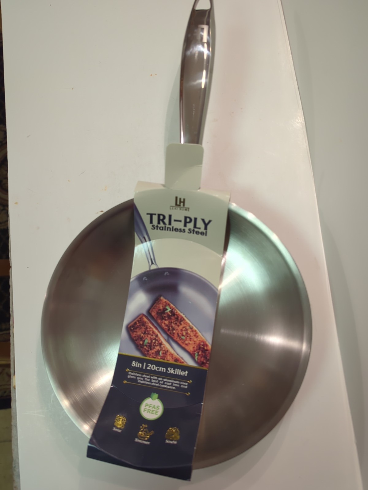 Lexi Home Tri-Ply Stainless Steel 8 In. Skillet NWT