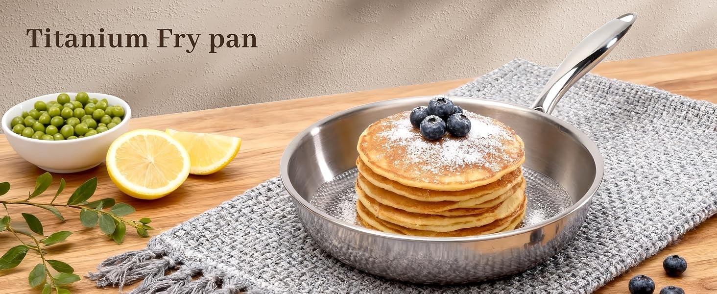 9.45″ Titanium Pans for Cooking Pure Healthy Titanium Frying Pan | No Coating