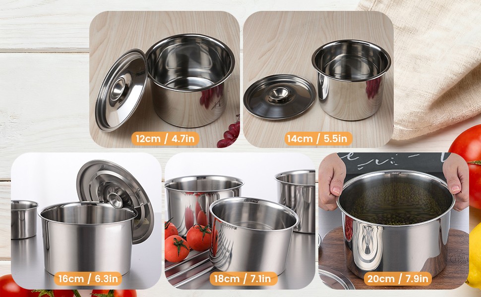 Stock Pot with Lid, Stainless Steel Heavy Duty Induction Cooking Pot