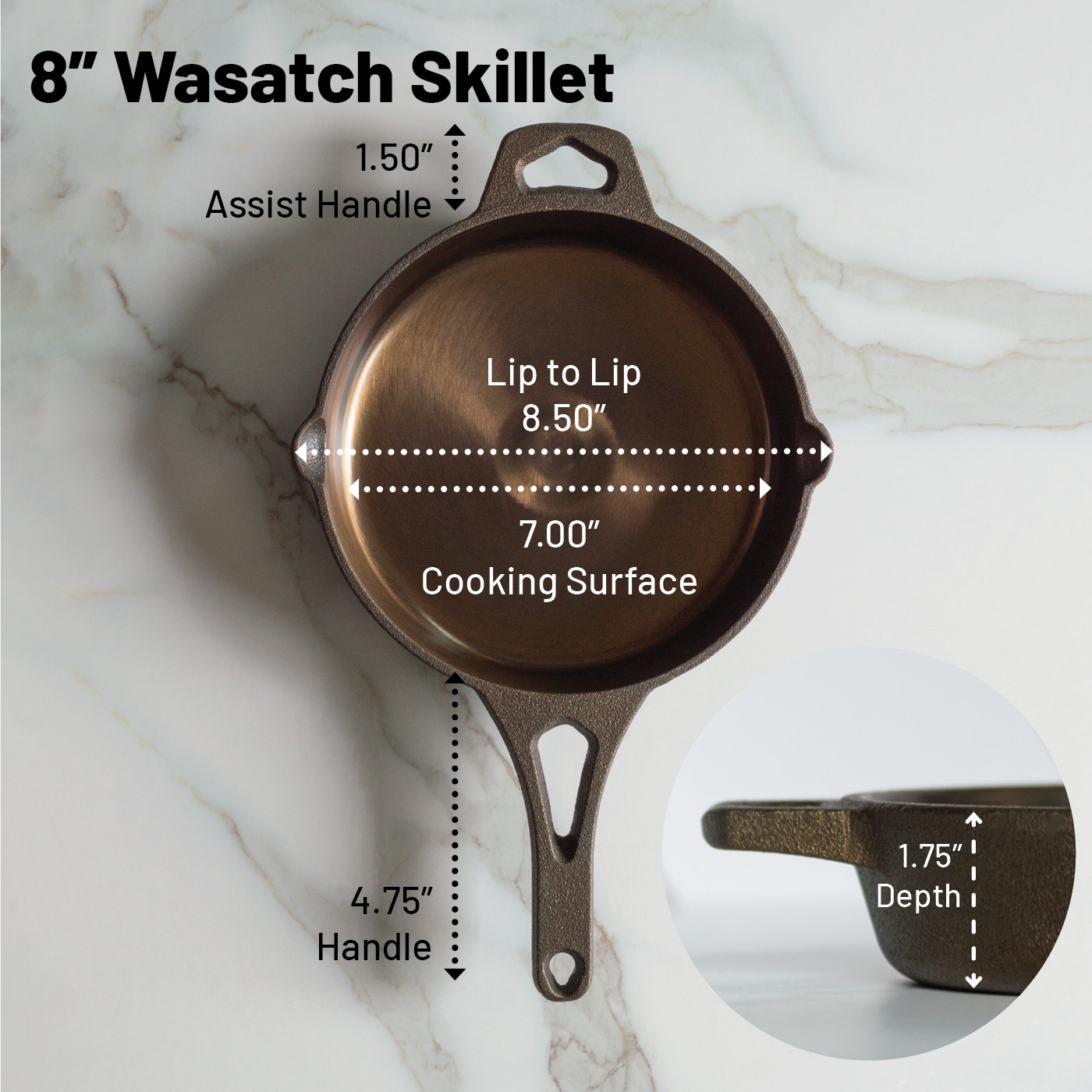 Backcountry Iron Smooth Wasatch Pre-Seasoned Round Cast Iron Skillet