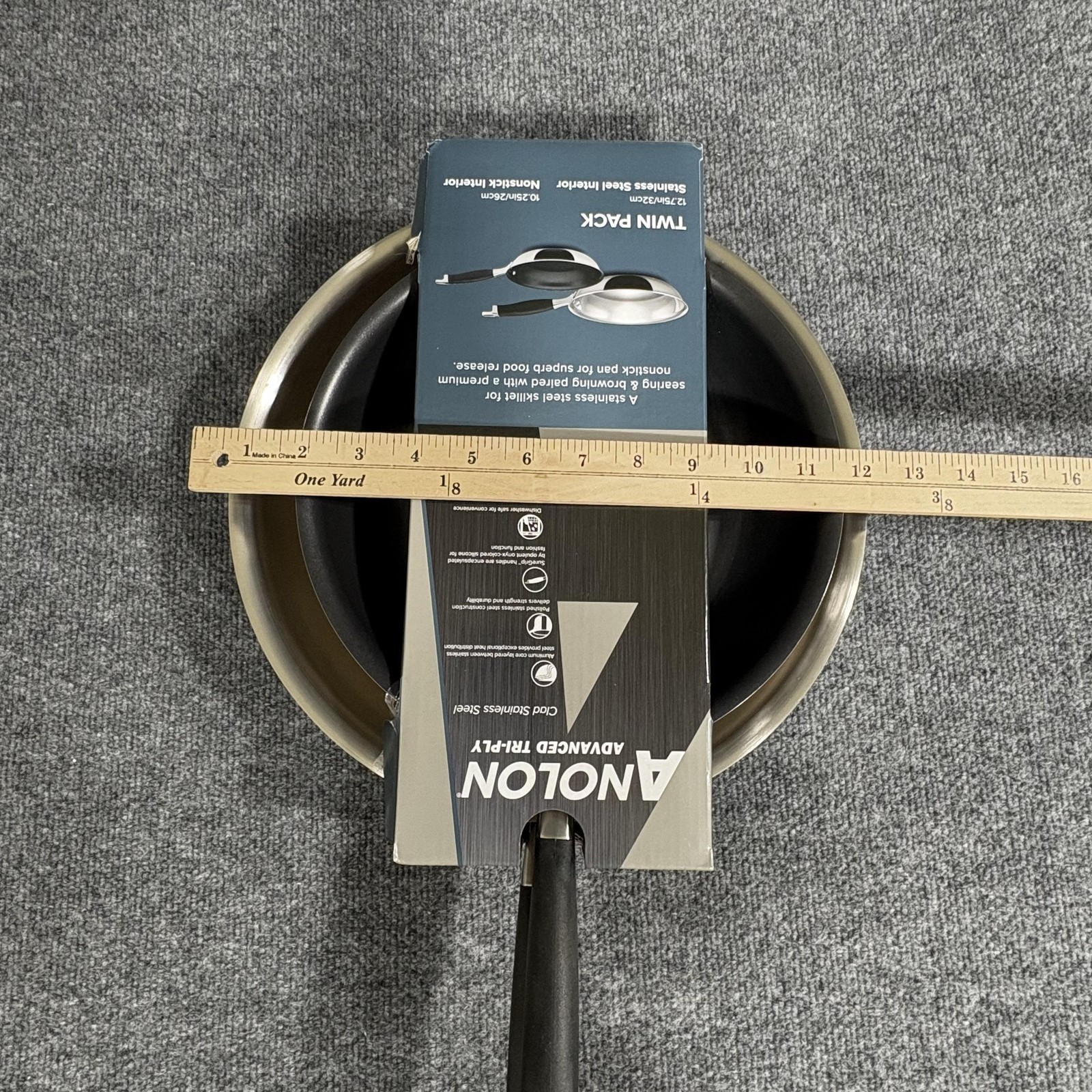 Anolon Advanced Tri-Ply Skillet Set 12.75in Stainless, 10.25in Nonstick Pans