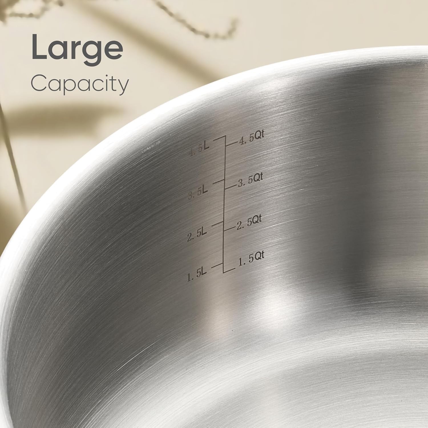 CAROTE 6QT Full Clad Tri Ply Stainless Steel Stock Pot with Lid, Kitchen Stockpo
