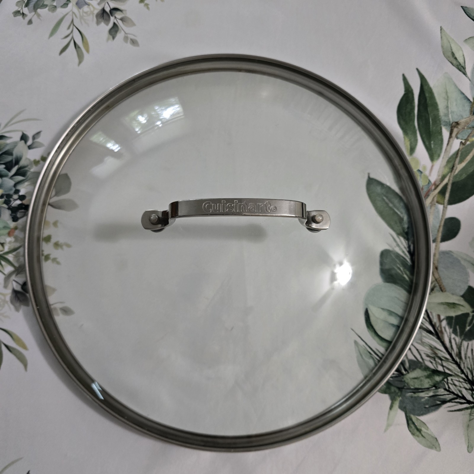 Cuisinart Glass Replacement Lid. In: 11.5″ Out: 12.25″ Stainless Steel Handle