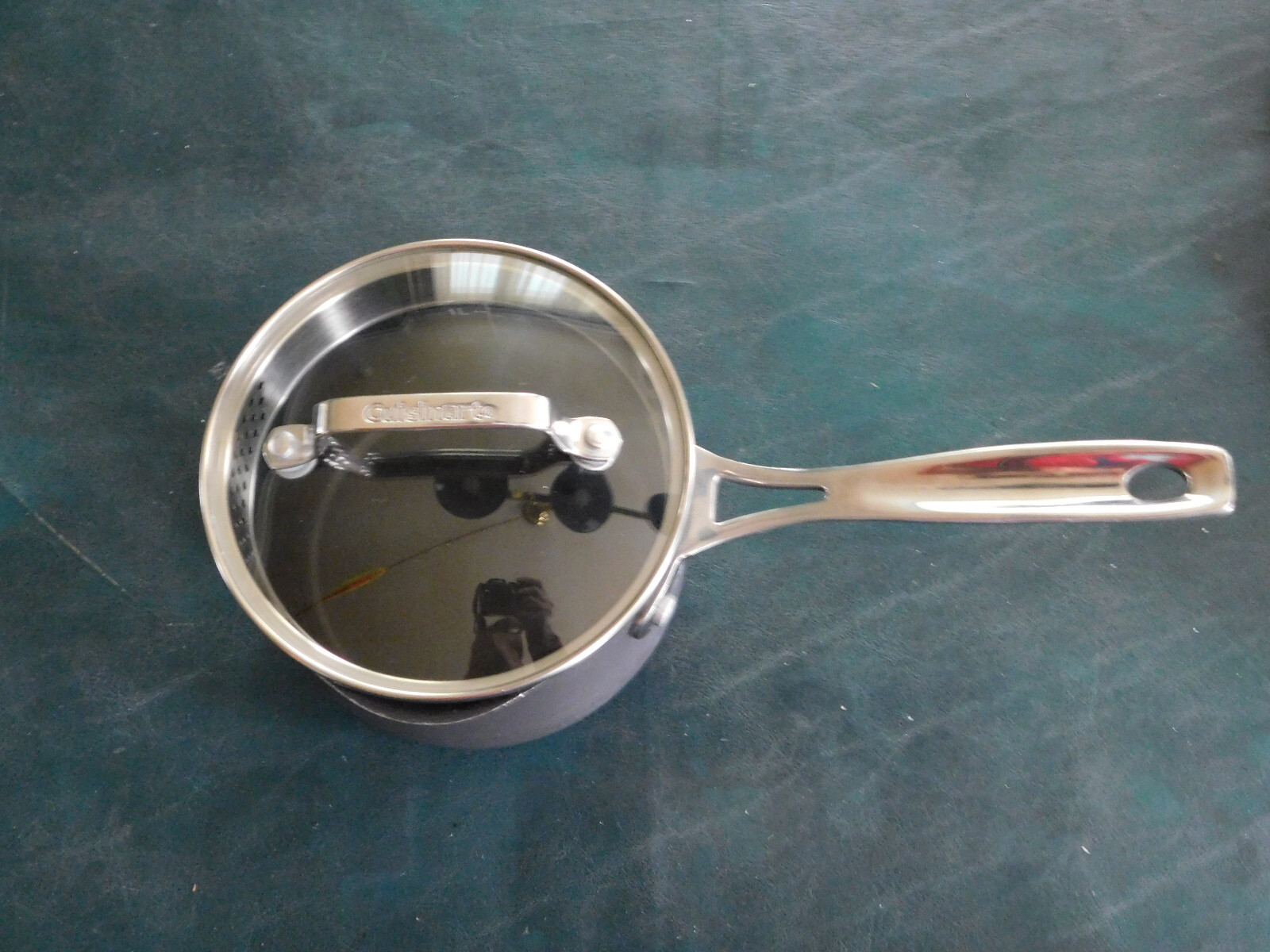 Cuisinart Contour Hard Anodized Pour Saucepan with Cover 1.5qt pre-owned in VGC