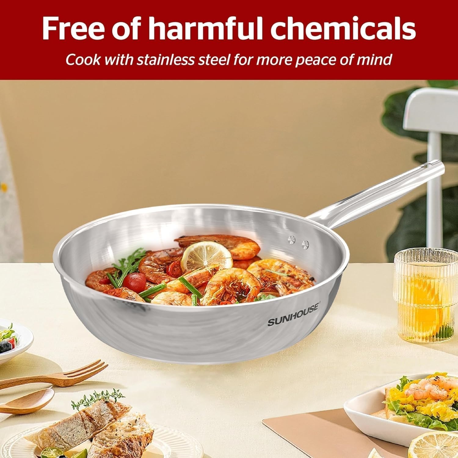 Professional 8 Inch Tri-Ply Stainless Steel Skillet – Perfect for Everyday Chefs
