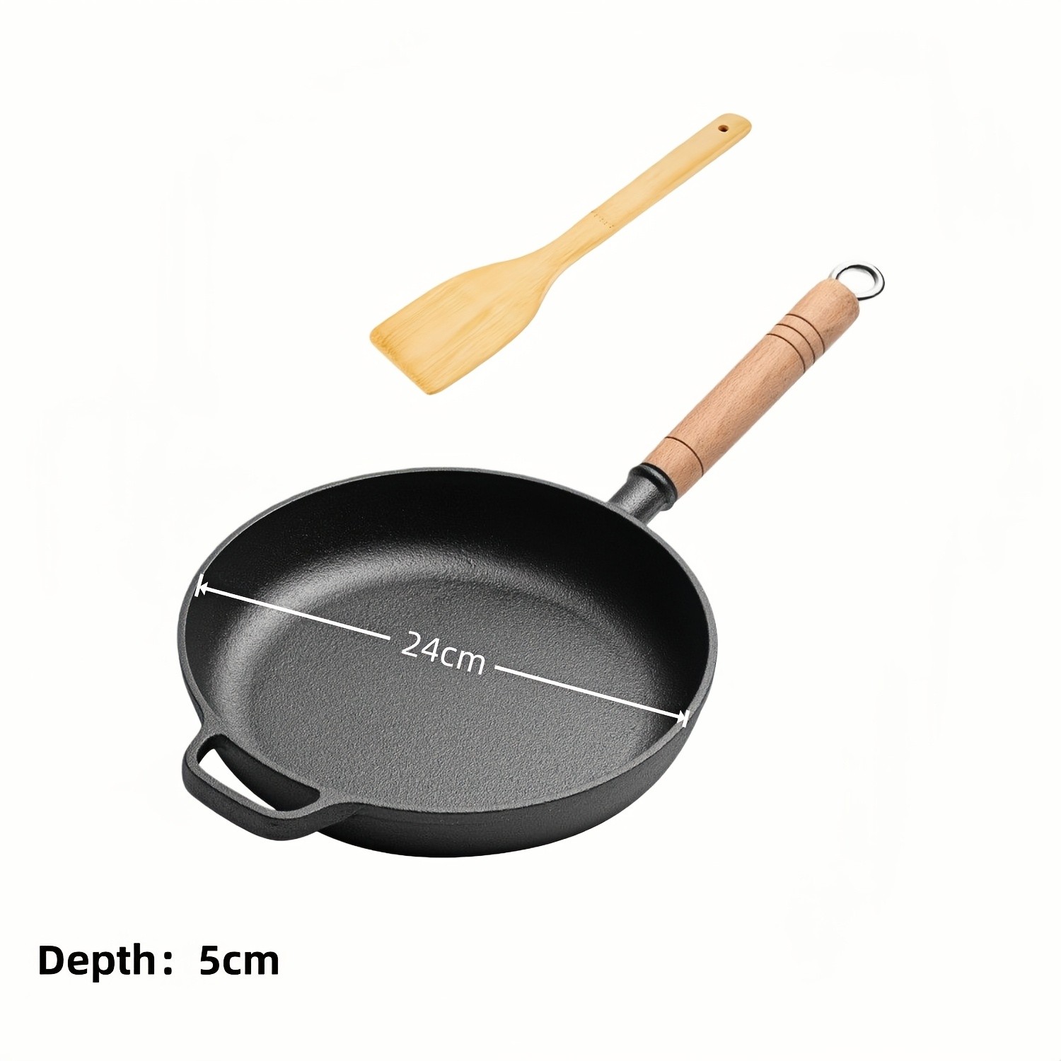 3 Sizes Cast Iron Skillet with Handle, 8.27/ 9.45/ 10.63 Inch