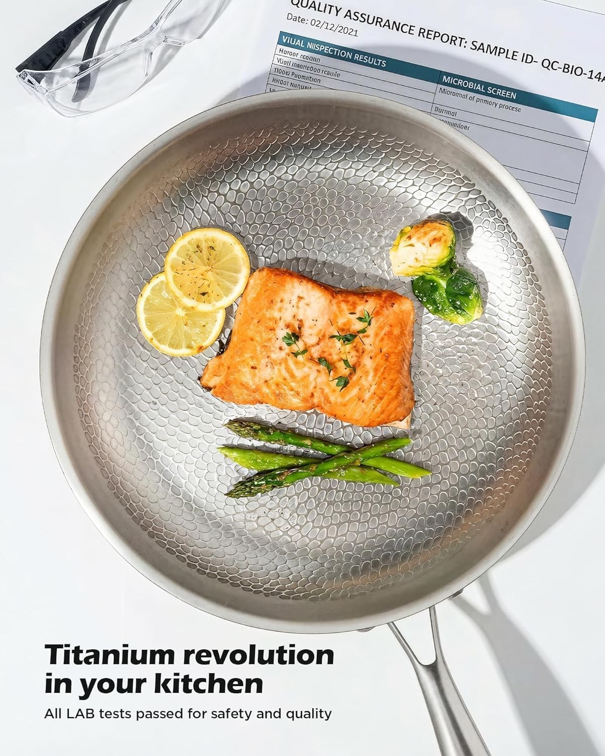 Titanium pans for cooking,12″ frying pan,butter warmer skillet | Uncoated