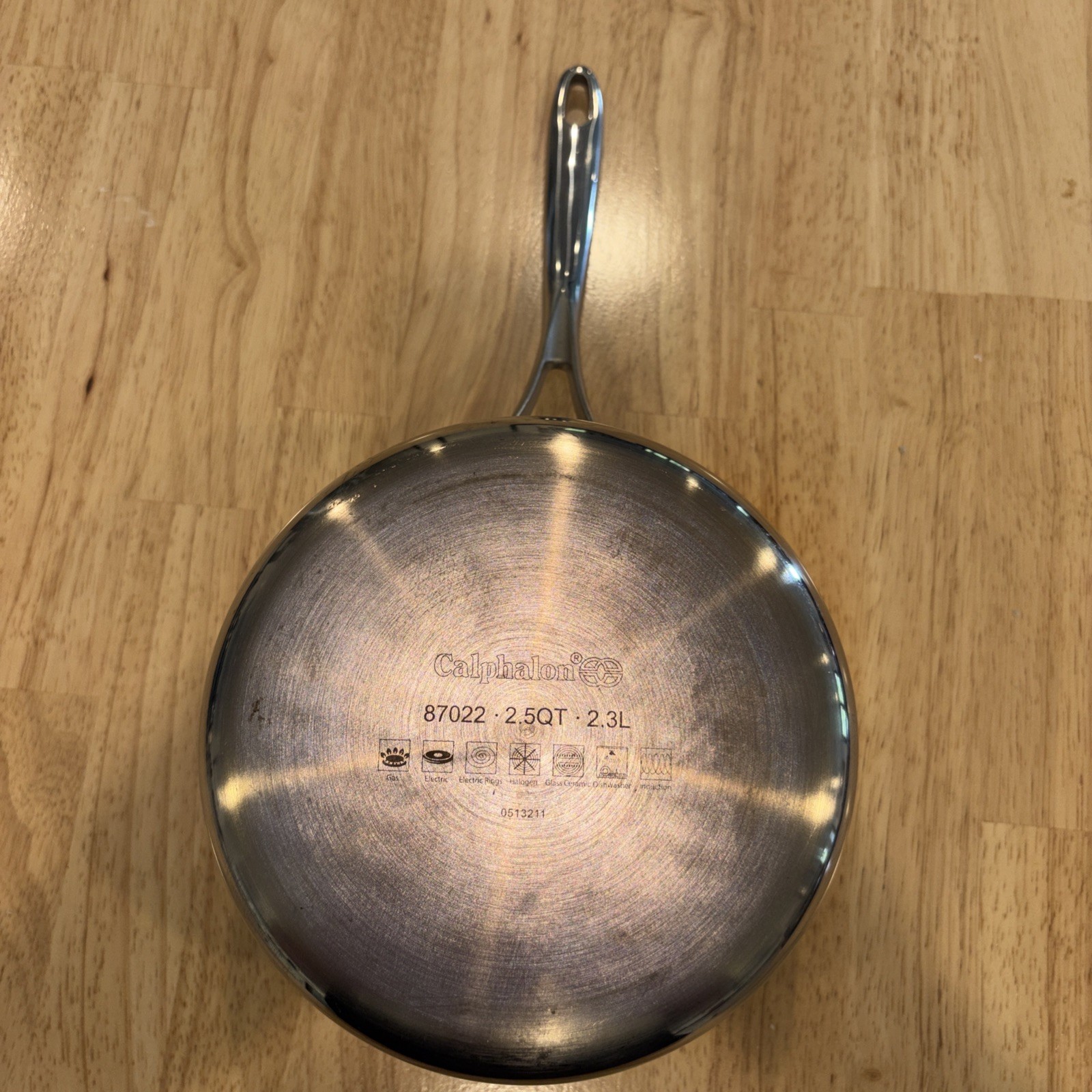 Calphalon Tri-Ply Stainless 2 Qt Saucepan 8702 Cookware Pan with Lid Used 1X EUC
