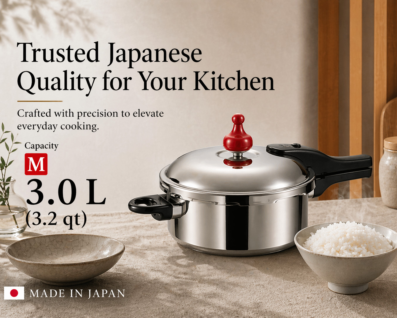 Asahi Zero Pressure Cooker 3.0L Compact IH Gas Japan M Size Japan Made New w/Box