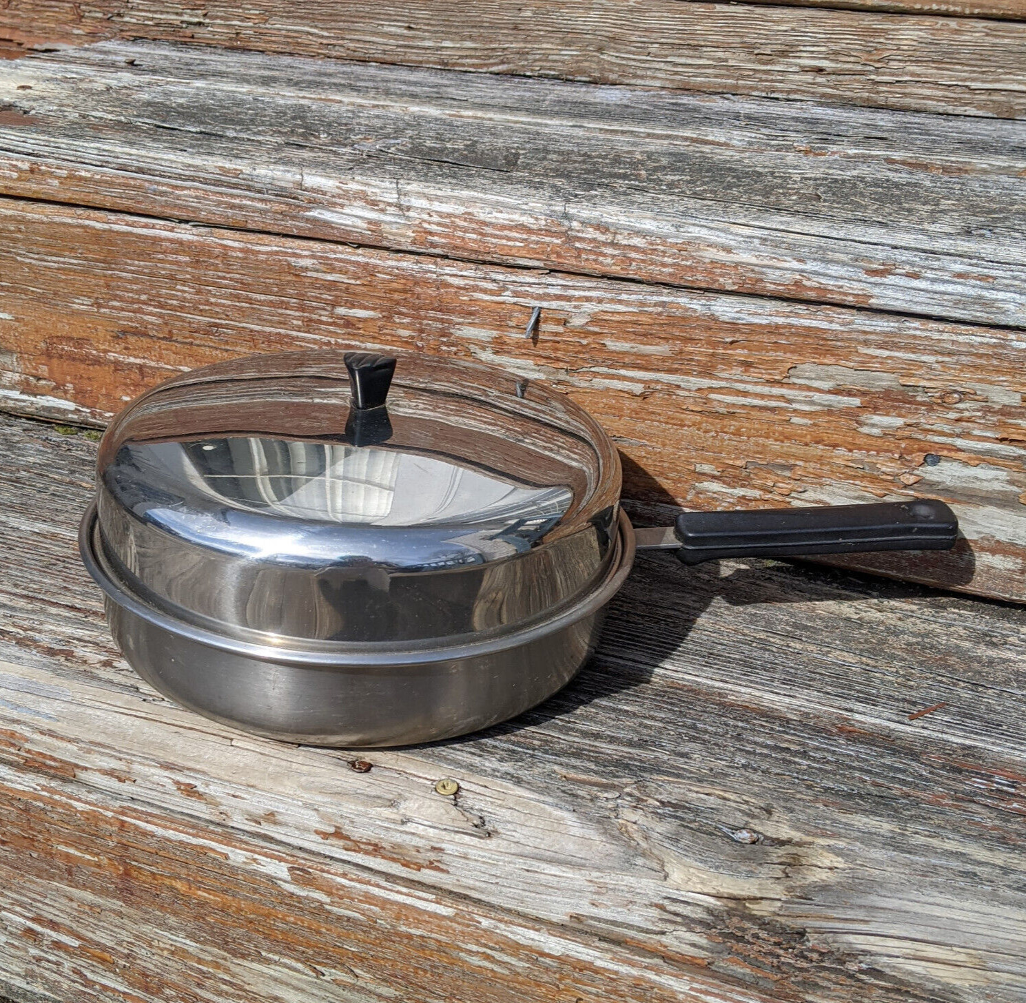 Carlton Ware 18-8 Stainless Steel 10″ Frying Pan Skillet Saute w/ Lid Camping