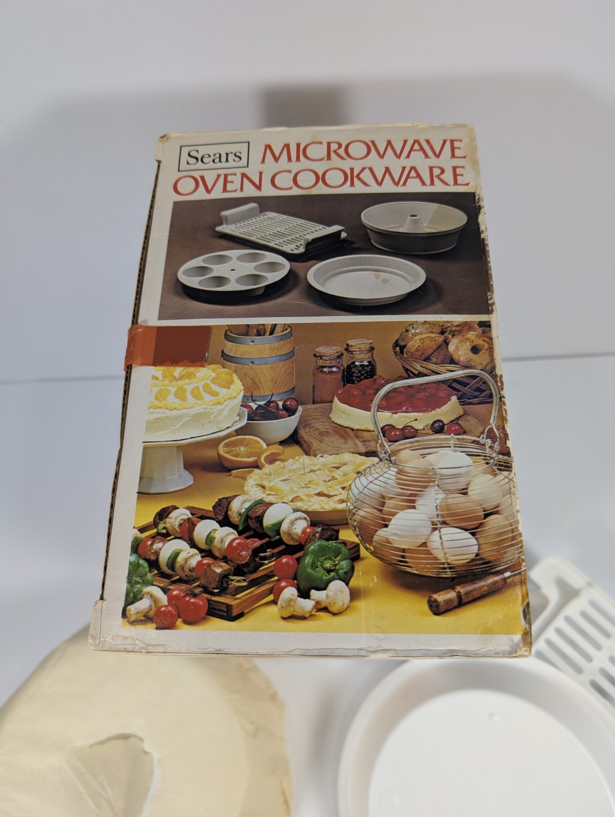 Vintage Sears Microwave Oven Cookware 4 Piece Set Baking Ring Pie Plate Rack USA