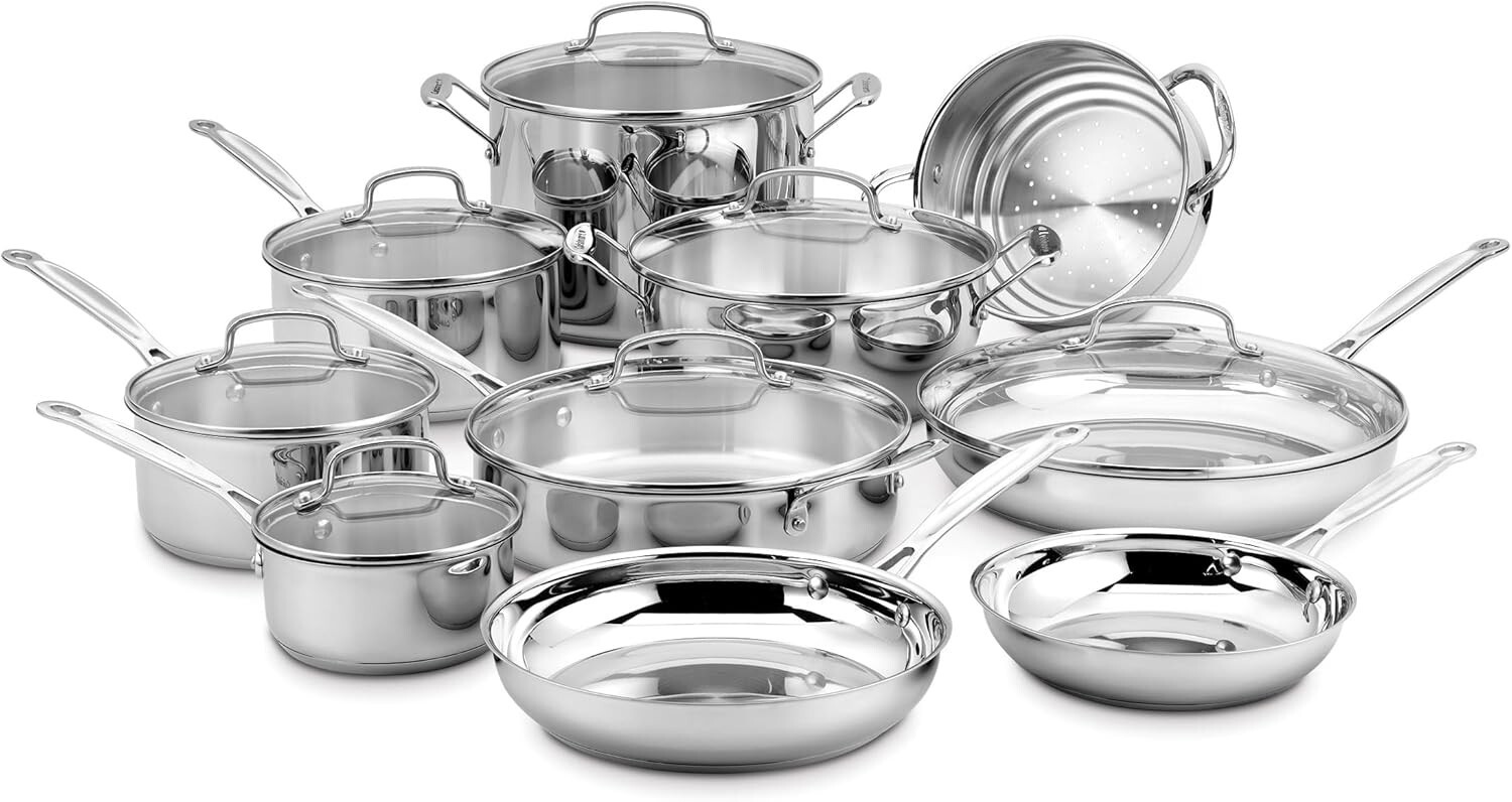 17-Piece Cookware Set, Chef’s Classic Steel Collection 77-17N