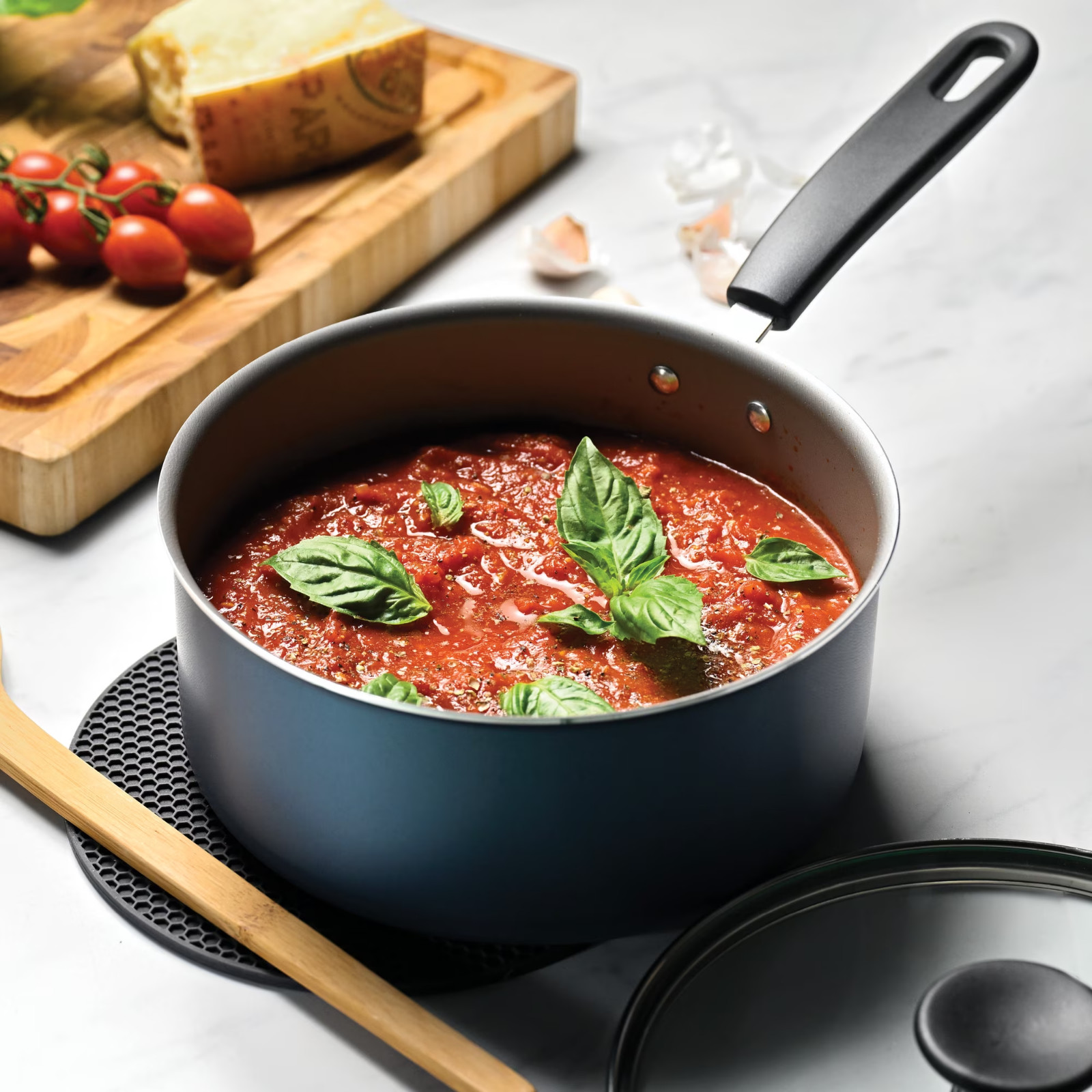 18 Piece Cookware Set Nonstick Pots and Pans Home Kitchen Cooking Non Stick-Gray