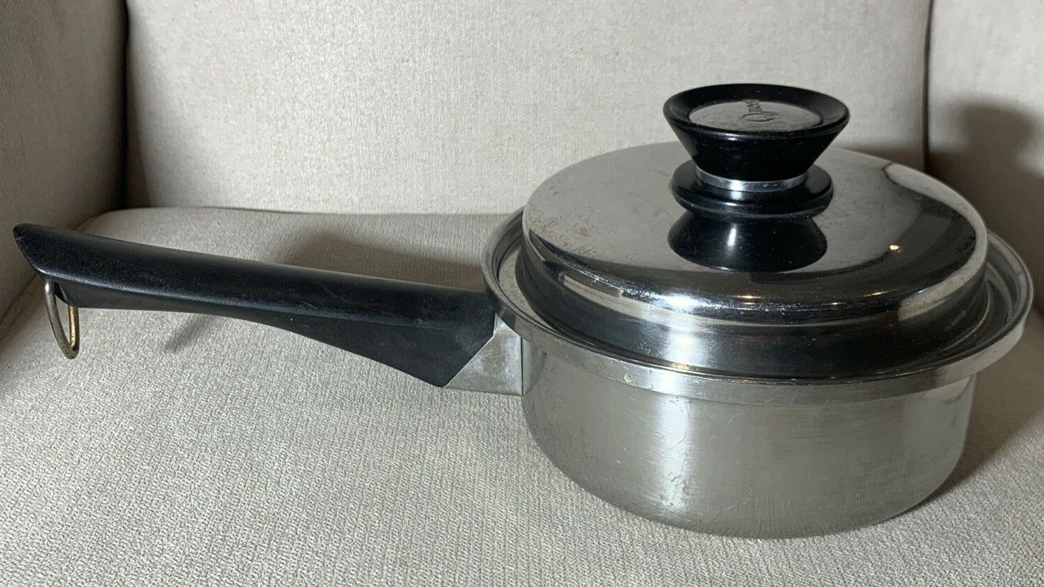 VTG Amway Queen 18/8 Stainless Multi Ply Sauce Pan Pot w/ Lid 1/2 Quart USA Made