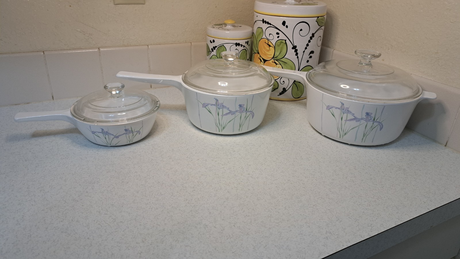 CorningWare Shadow Iris Saucepans Cookware Set 6-Pc Made In USA Discontinued