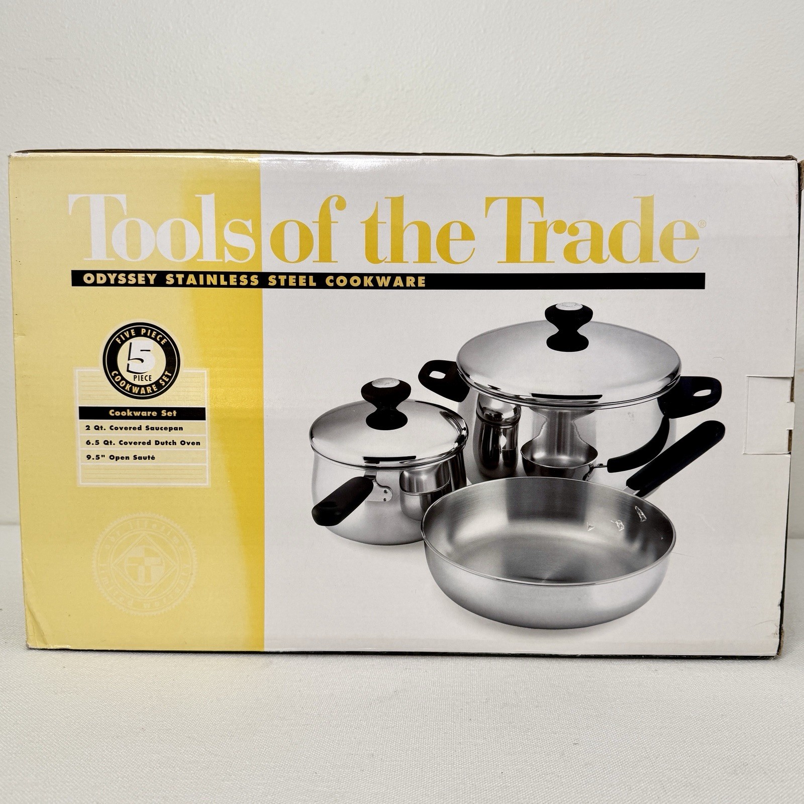 Tools of the Trade 5 Pcs Stainless Steel Cookware Set 18/10 New Sealed In Box