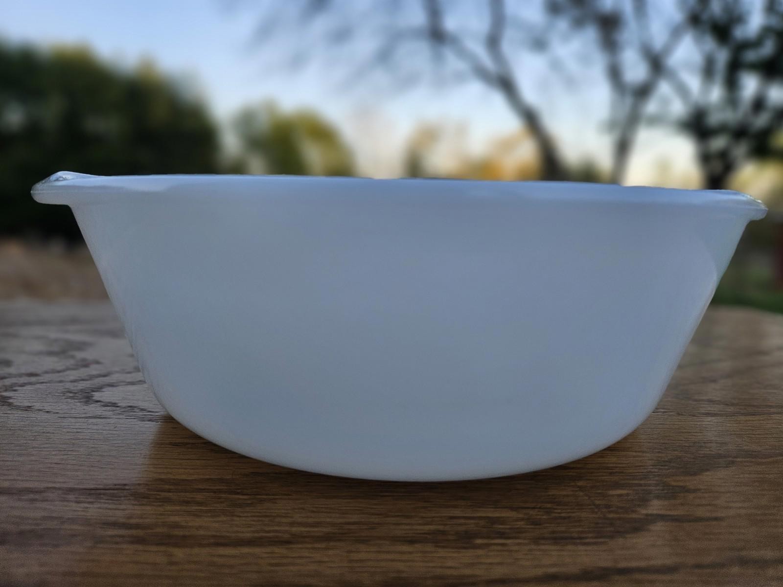 Vintage Glasbake White Milk Glass Round Casserole Dish – 2 QT