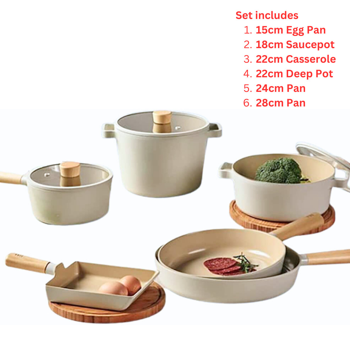 NEOFLAM FIKA Nonstick 9 pcs Kitchen Cookware Set, Stock Pots with Lids and Pans