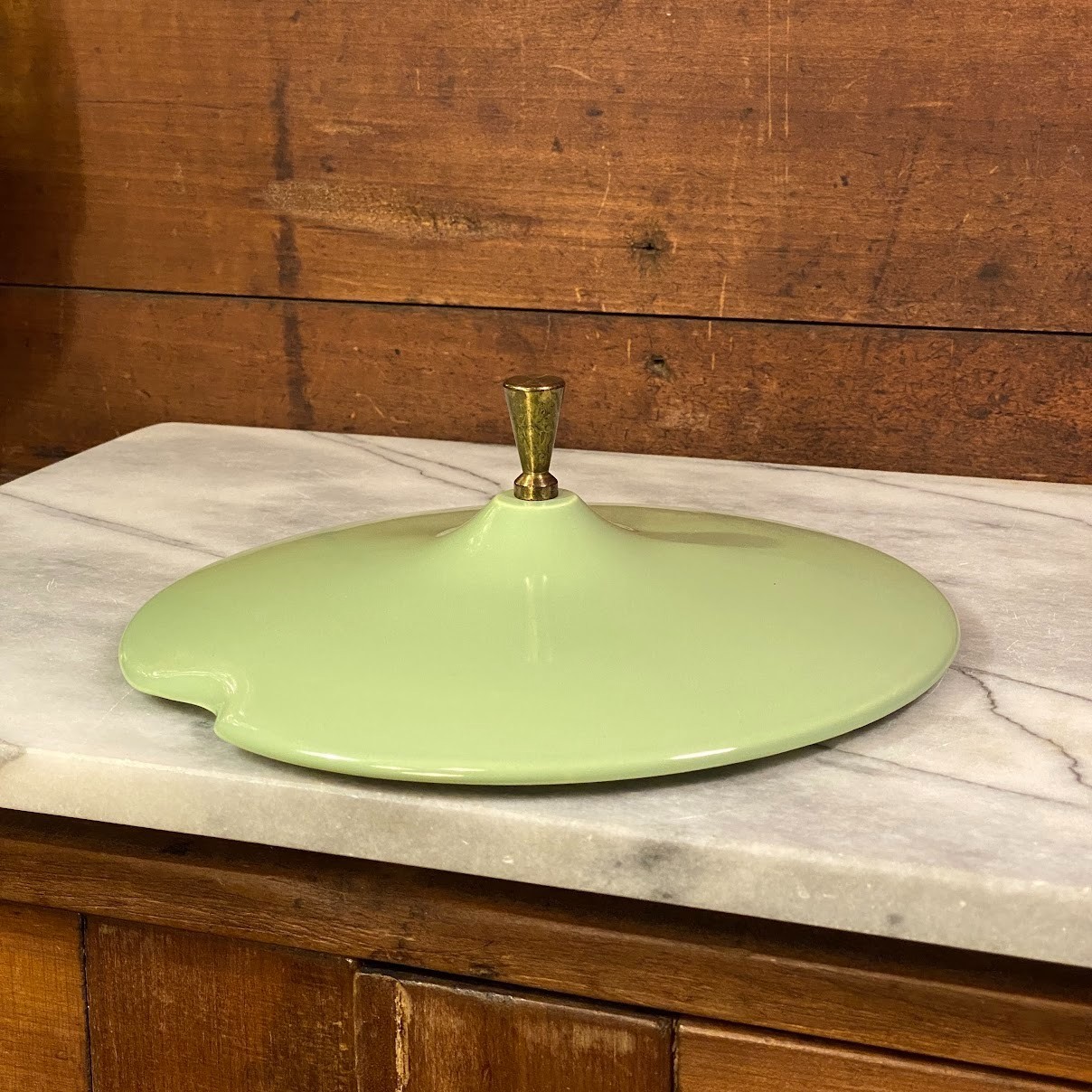 Vintage Salem Mint Green Ceramic Lid w/ Metal Handle Replacement