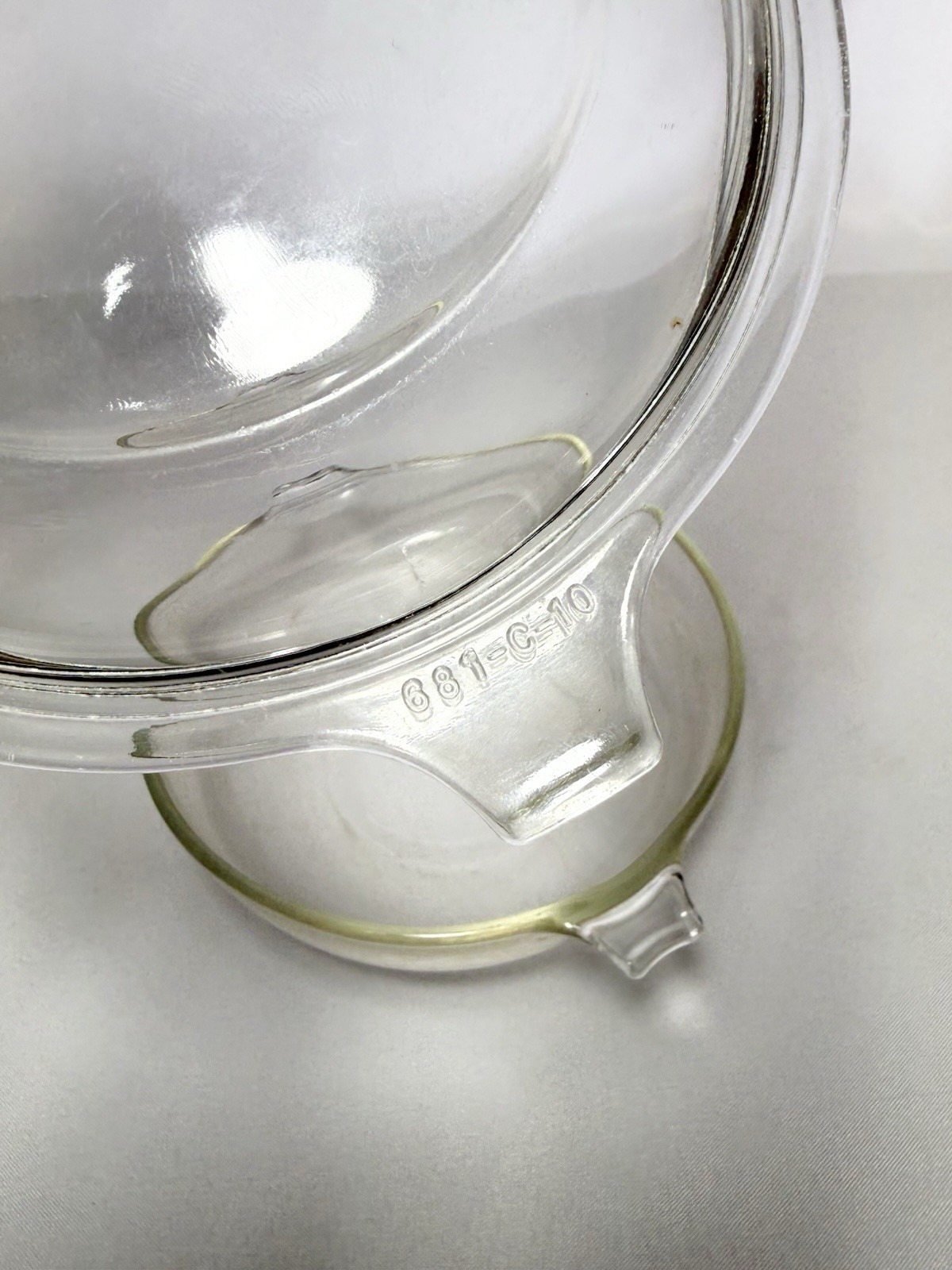 Vintage Pyrex 019 20 Oz Clear Glass Round Casserole Baking Dish With Lid USA