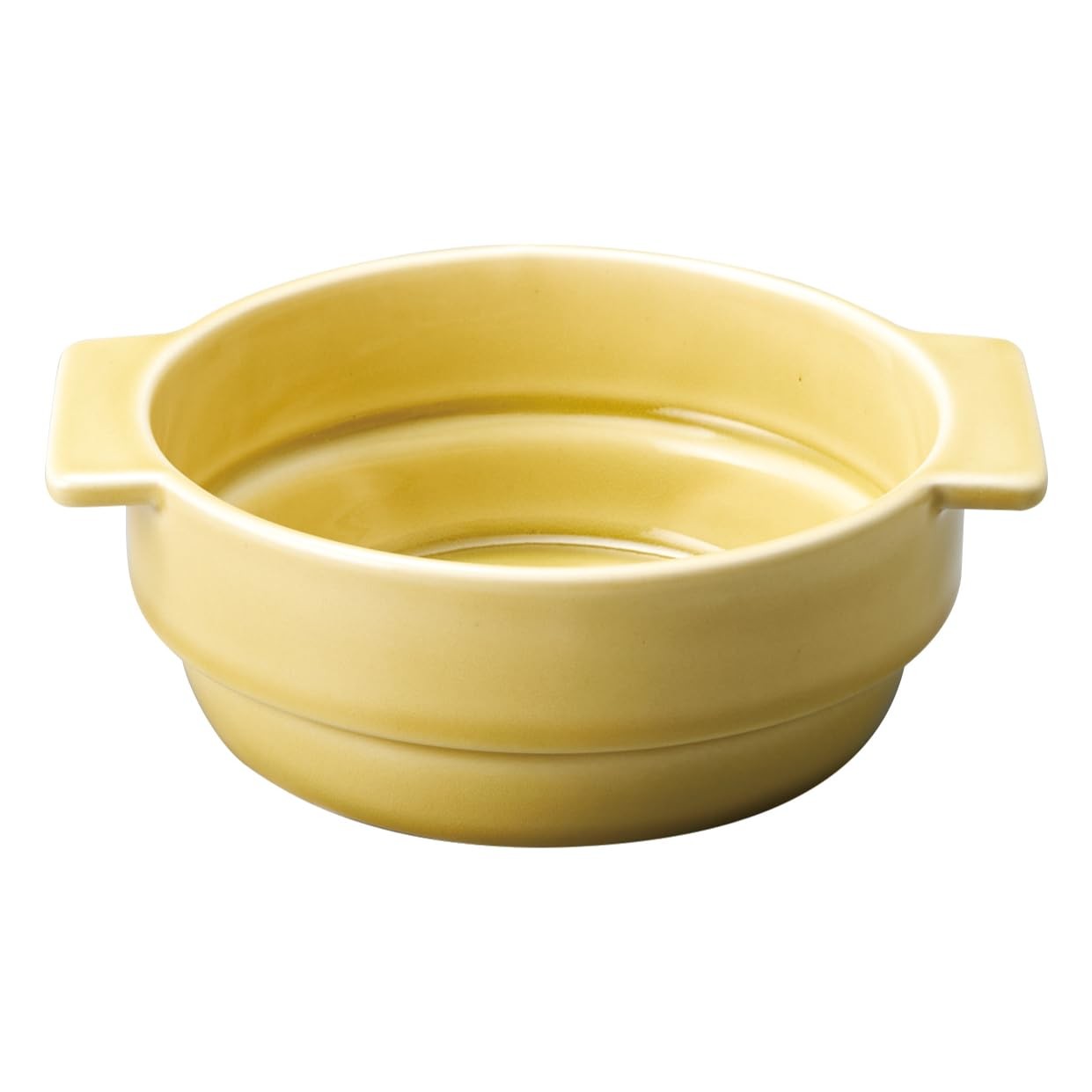 Banko Ware Stackable Round Gratin Dish Yellow 16.5cm: Oven Safe Japan