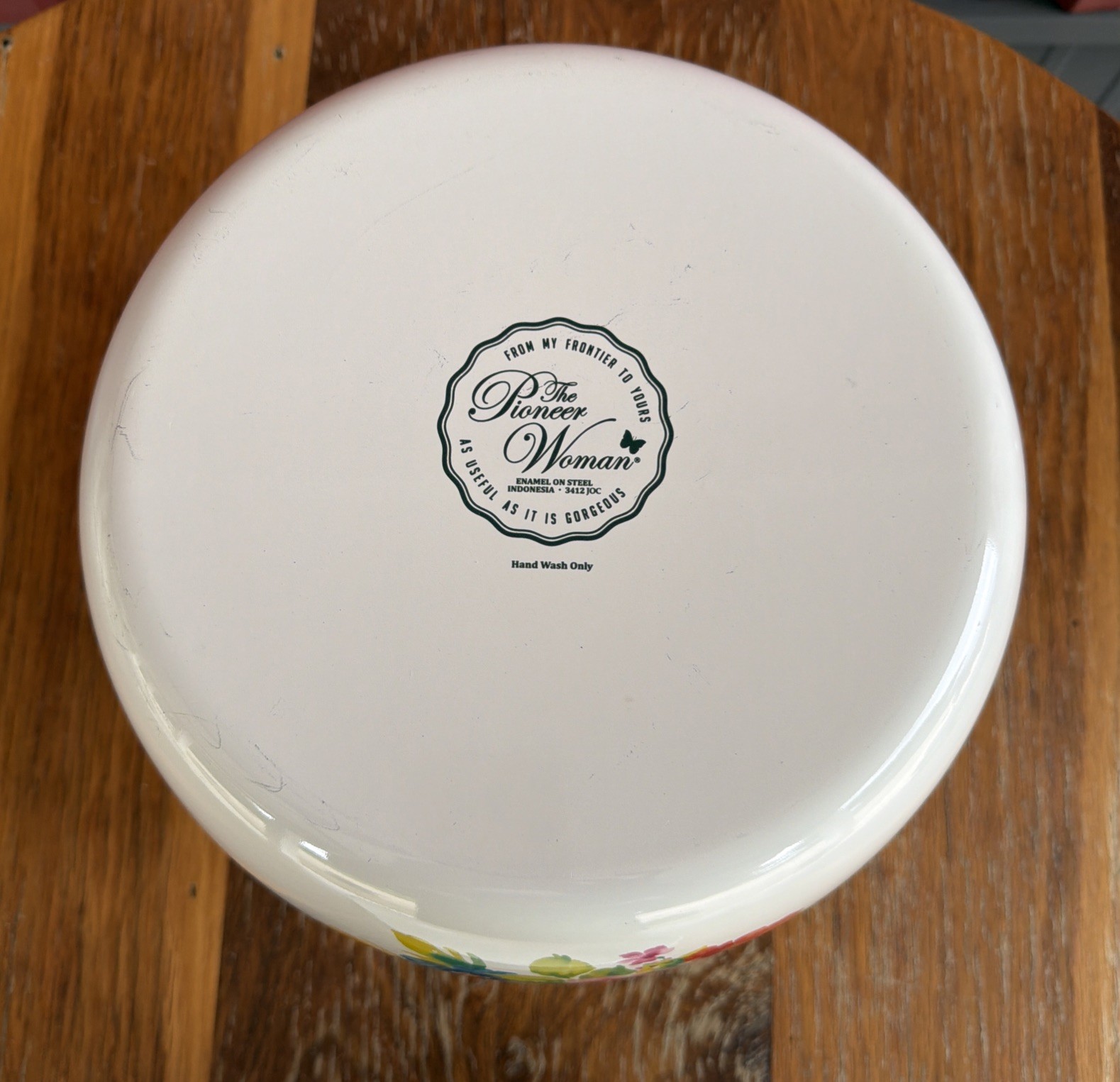 The Pioneer Woman Breezy Blossom Enamel on Steel 12 Qt Stock Pot With Lid