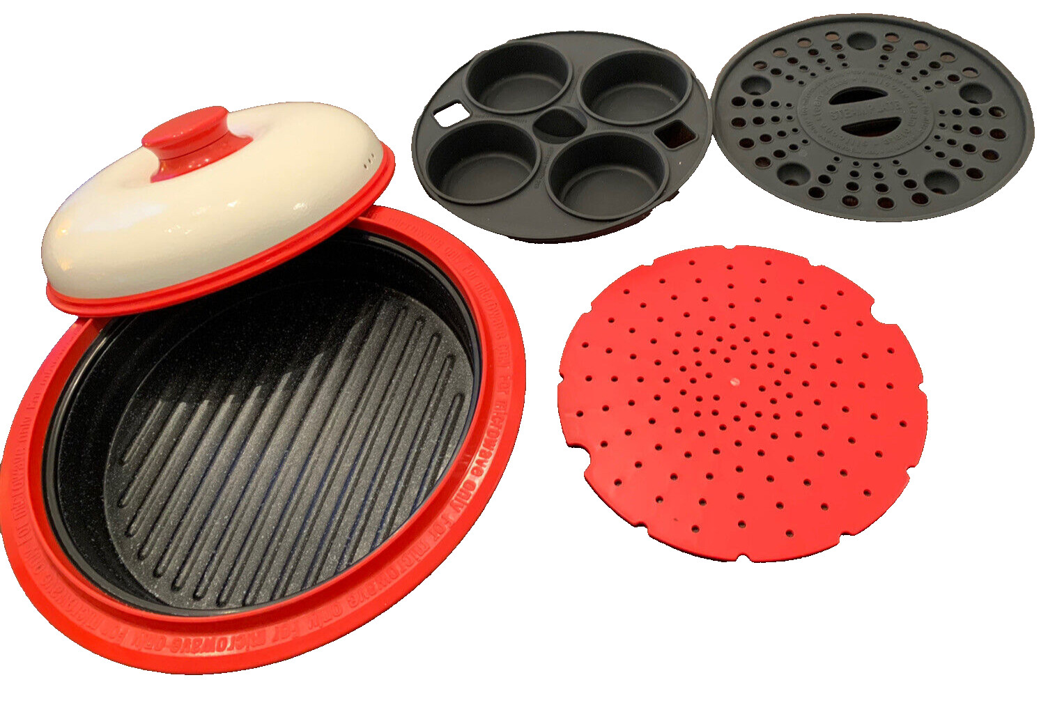 RANGEMATE Red ROUND MICROWAVEABLE COOKER