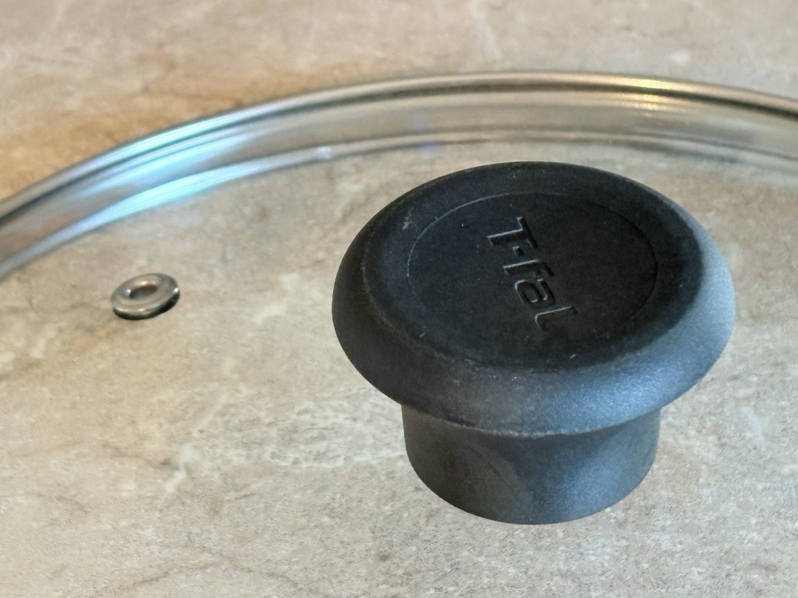 Tfal Replacement Glass Lid Vented Inner Lip 9 1/4″ Outer 9 3/4″ Black Domed Knob