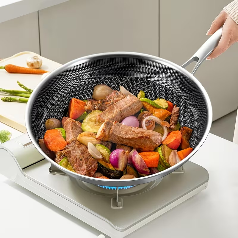 Premium Stainless Steel 304 Honeycomb Nonstick Frying Pan Set(3pc) 7.8/9.4/11 In