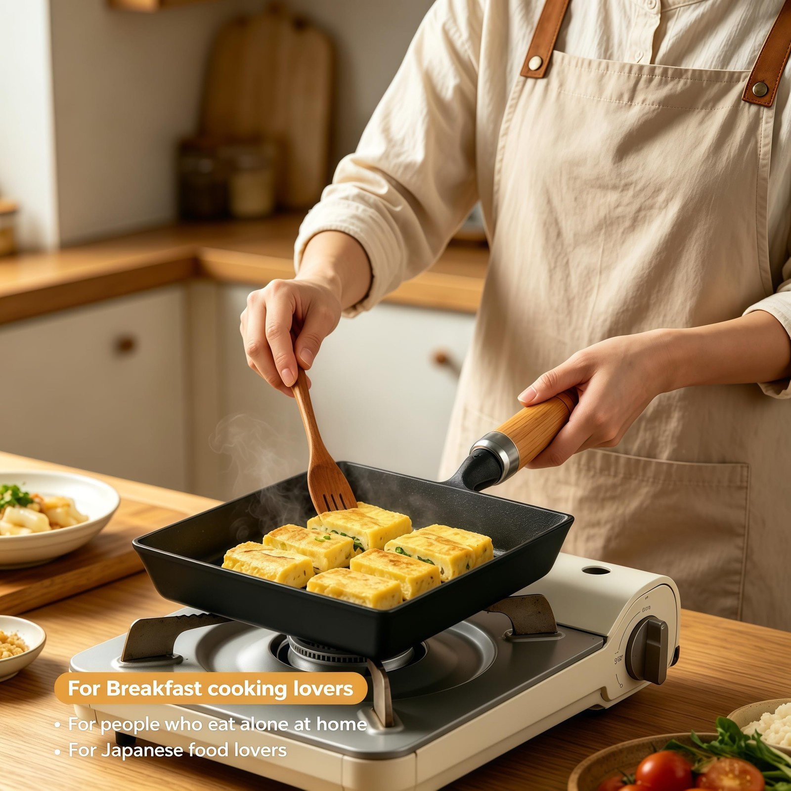 Tamagoyaki Pan, Cast Iron Japanese Rolled Omelette Pan, Tamago Pan for Breakf…