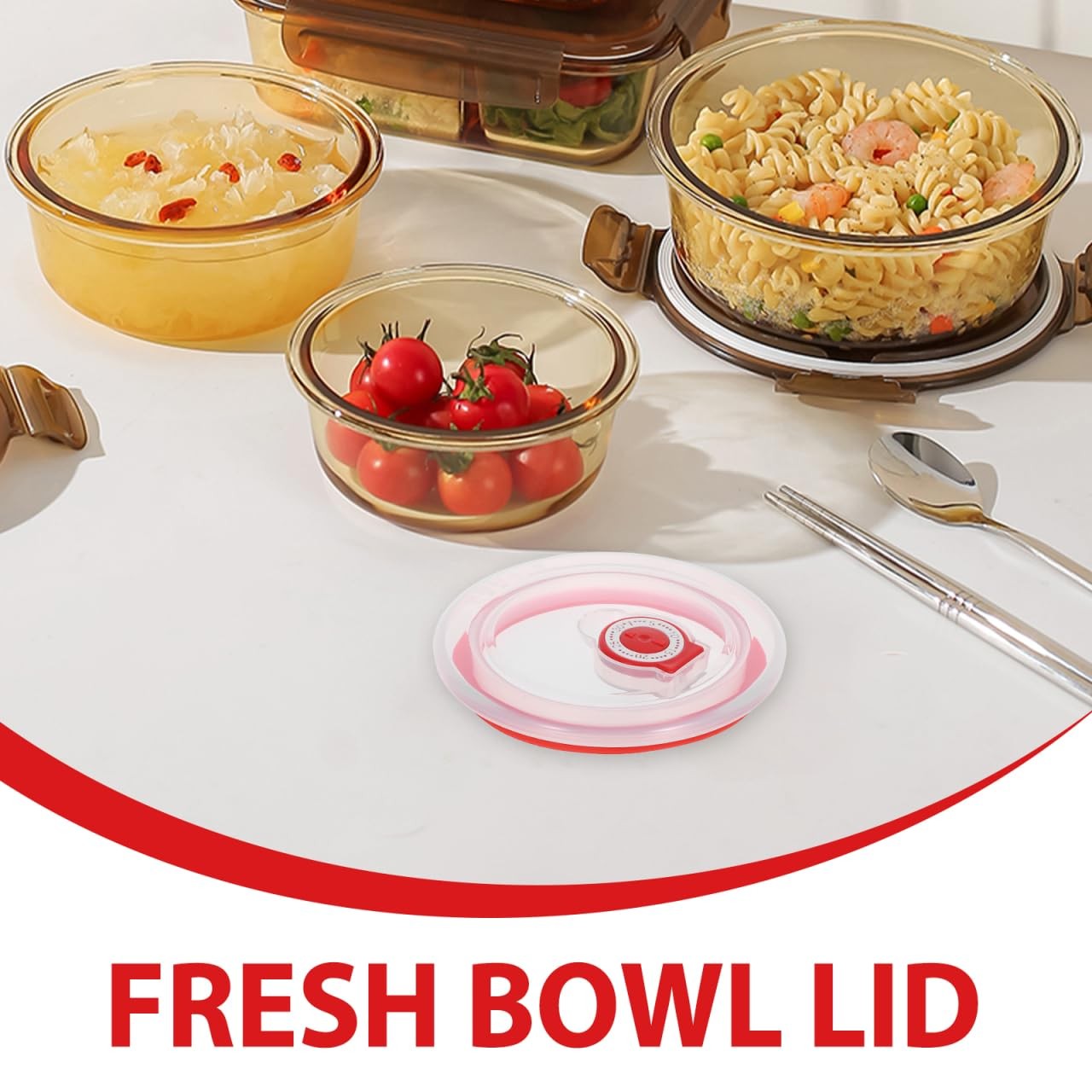 4.5in Silicone Bowl Covers Reusable Lids for Bowls Food Storage Airtight Leak…