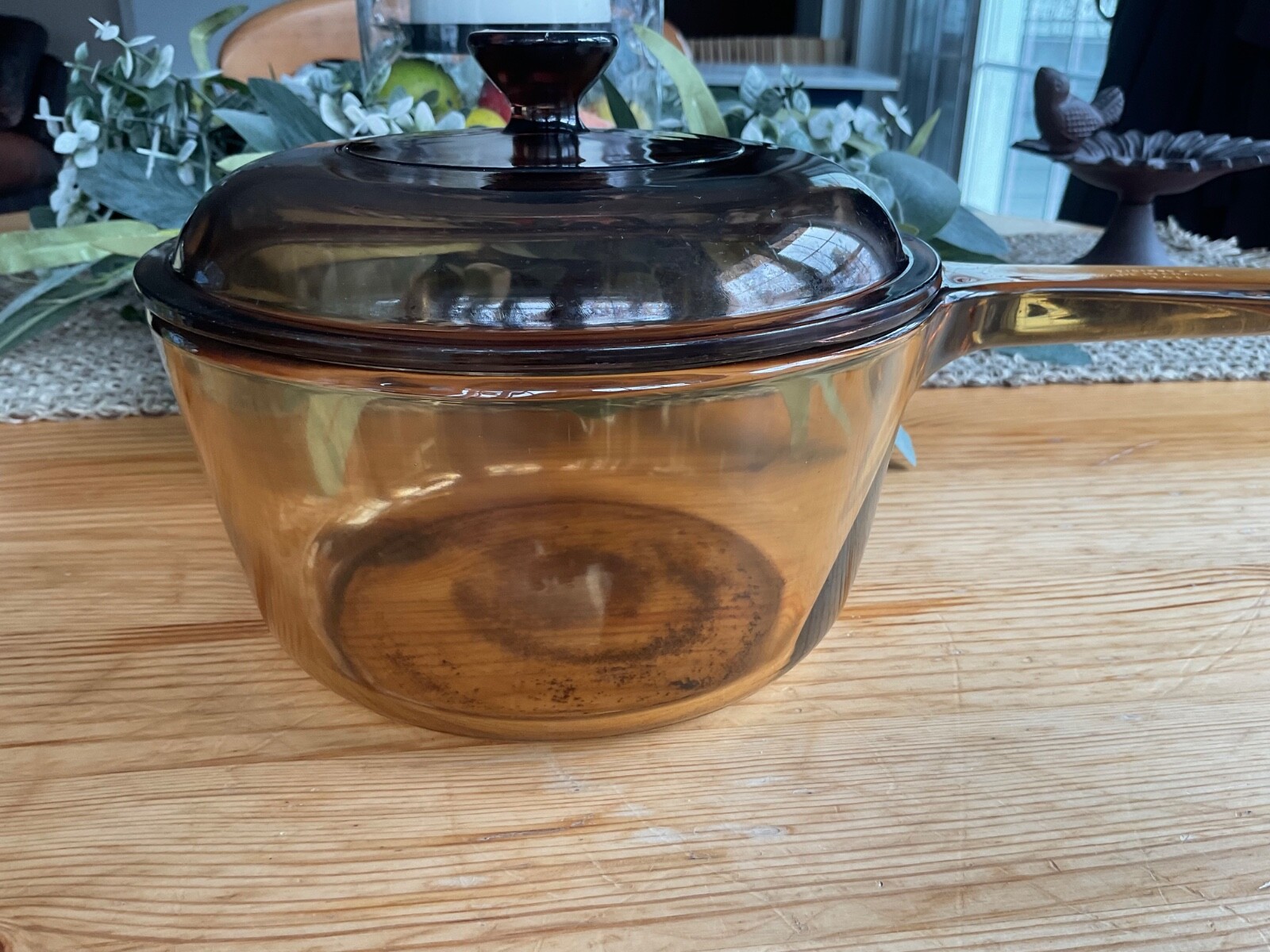 Visions France Corning Ware V-1.5 C Amber 1.5 Liter Saucepan Pot w/Pyrex Lid