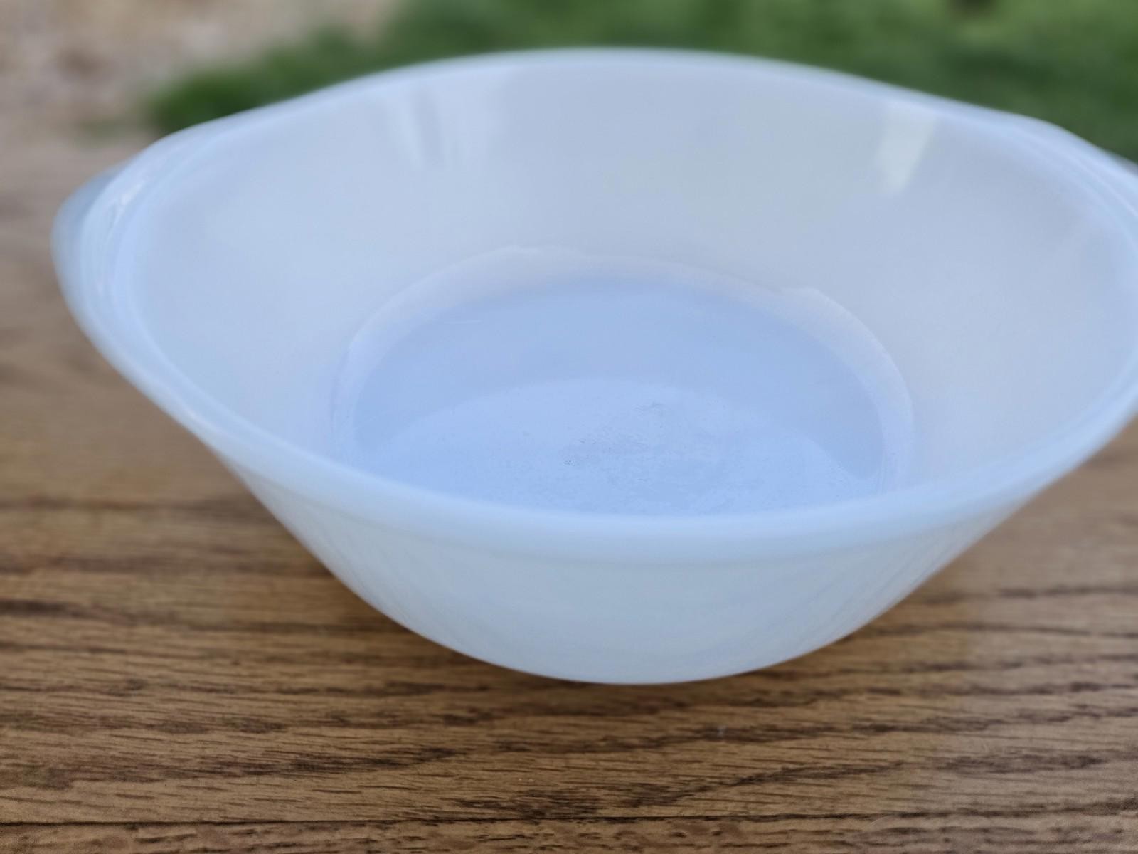 Vintage Glasbake White Milk Glass Round Casserole Dish – 2 QT