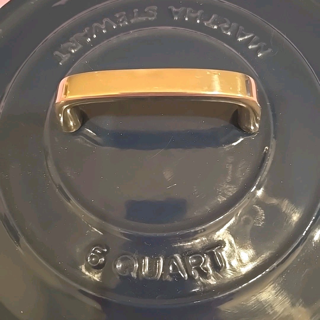 Martha Stewart Collection BLUE Enameled Cast Iron 6 Qt. Round Lid ONLY, Heavy