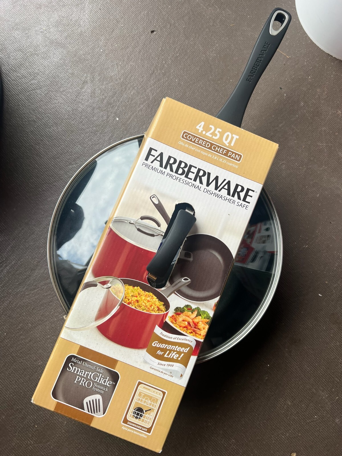 Farberware Premium 4.25 Qt. Professional Dishwasher Safe Covered Chef’s Pan