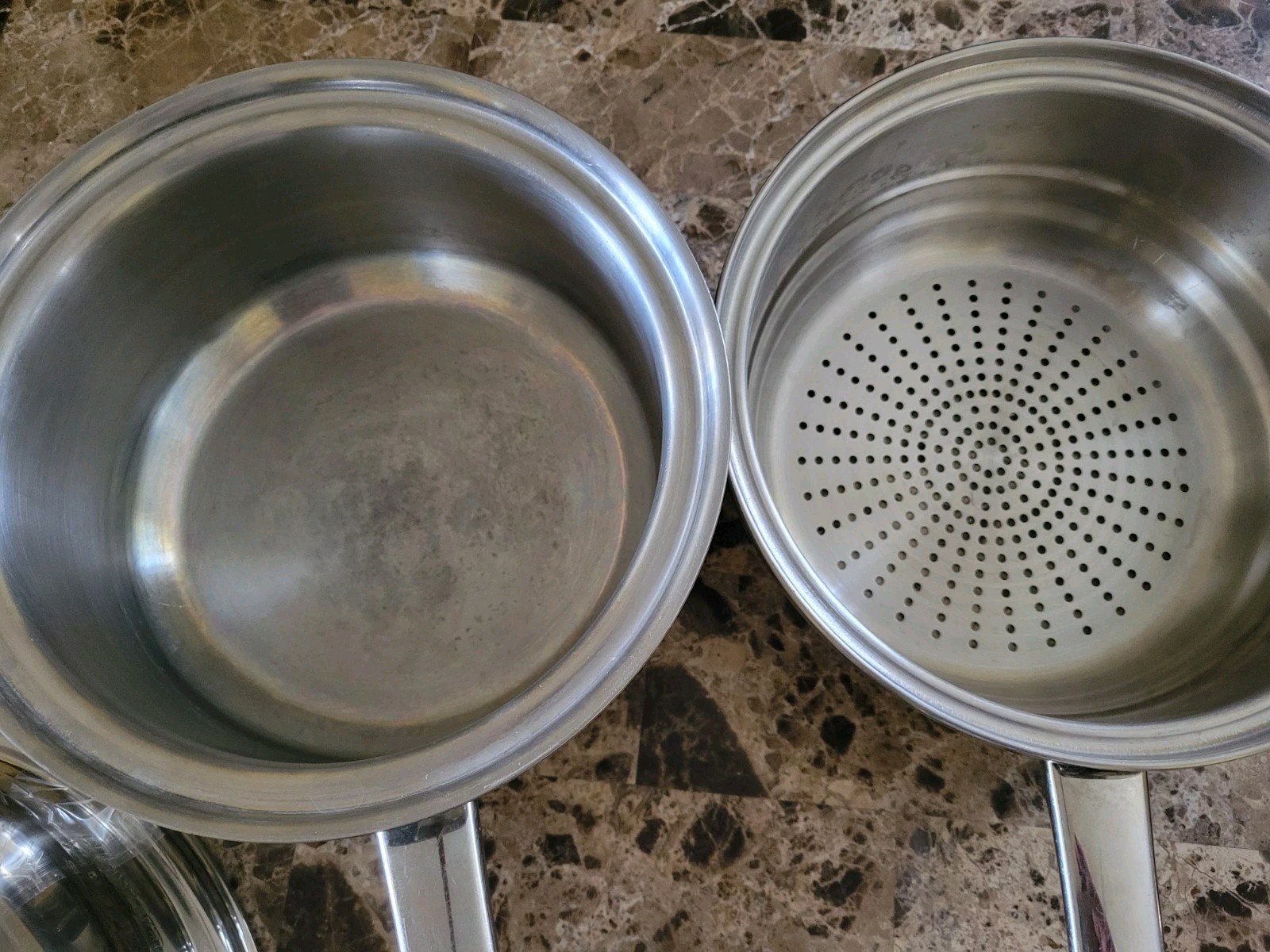 New Era 7 Ply Stainless Cookware 6 pcs Set T304 3qt + Steamer 1qt 2 Lids Skillet