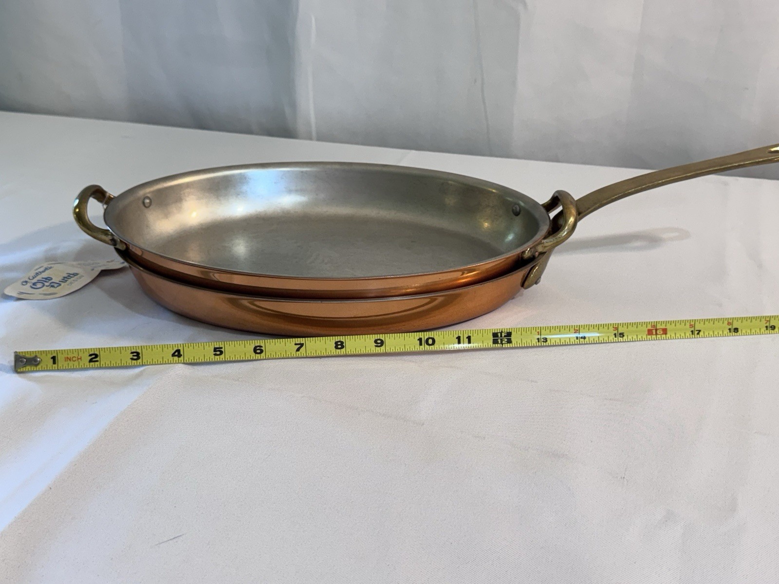 Old Dutch International Solid Copper Au Gratin Pan And Saute Pan 12.5 Inches NWT