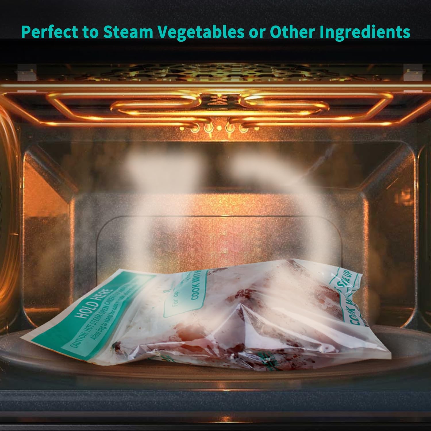 Microwave Steamer Bags 30 Pack 7.9×8.7 inch Zip Steam Vegetable Cooking Bag