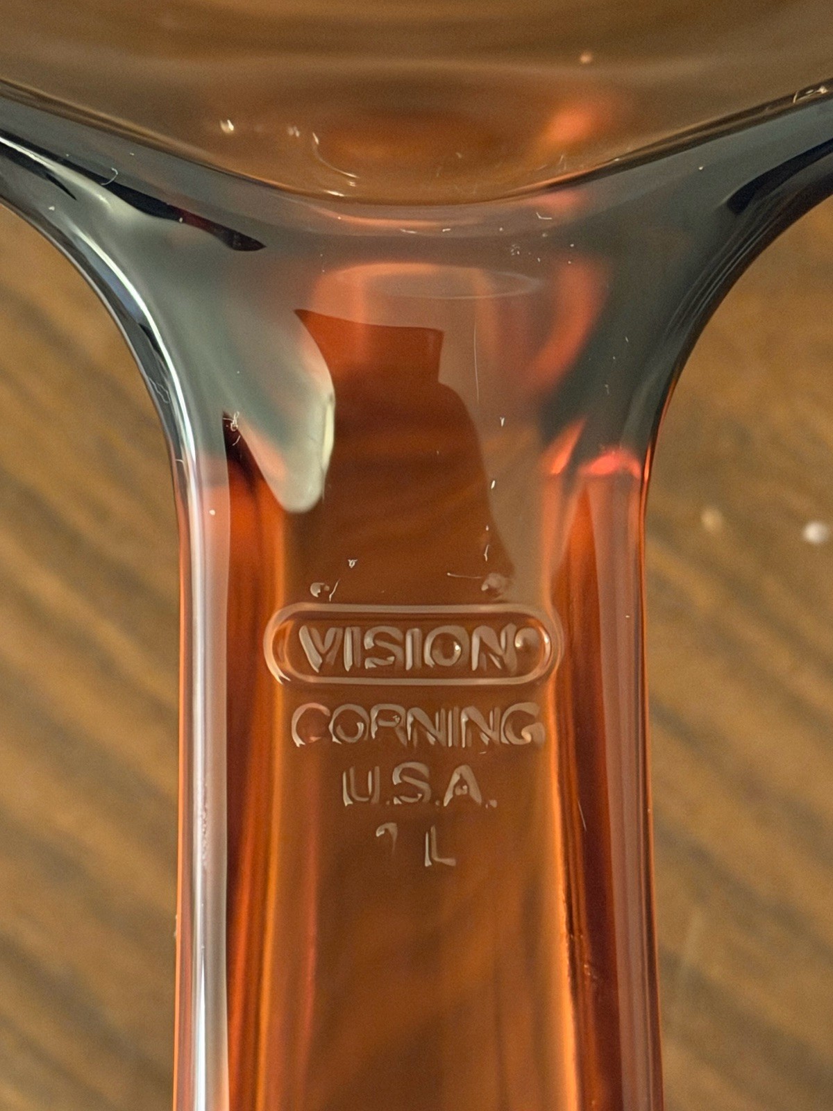 Pyrex Vision Corning Ware USA 1L Amber Glass Sauce Pan Pot with Pour Spout & Lid