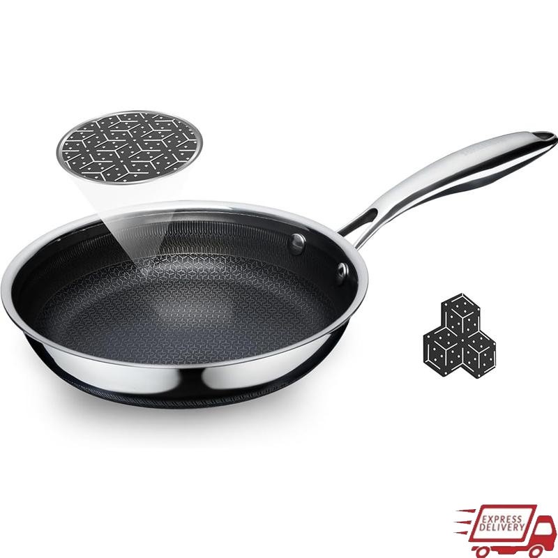 Non Stick Frying Pan Ceramic Skillet Stainless Steel Oven Safe Induction Cooktop