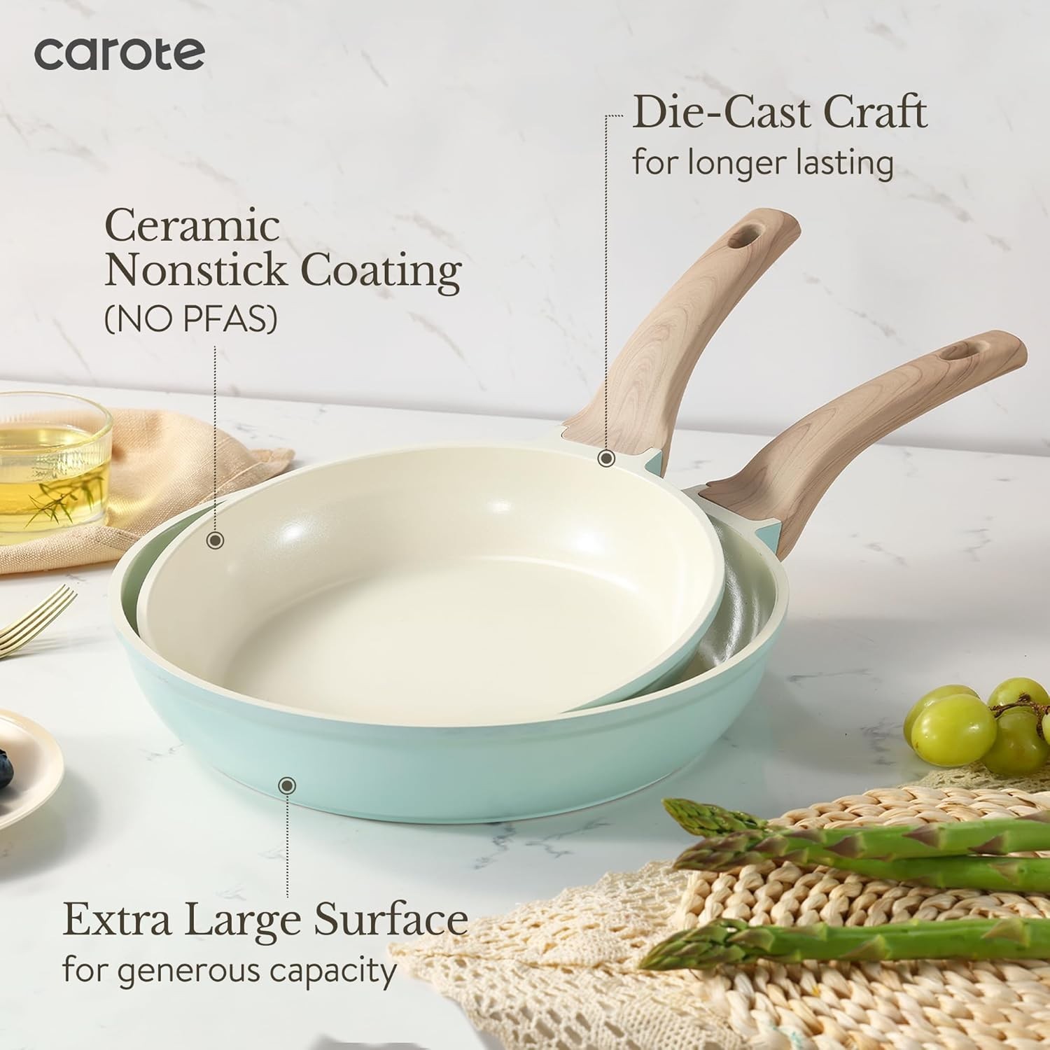 Elegant 21-Piece Ceramic Cookware Set with Non-Stick Finish – Effortless Cooking